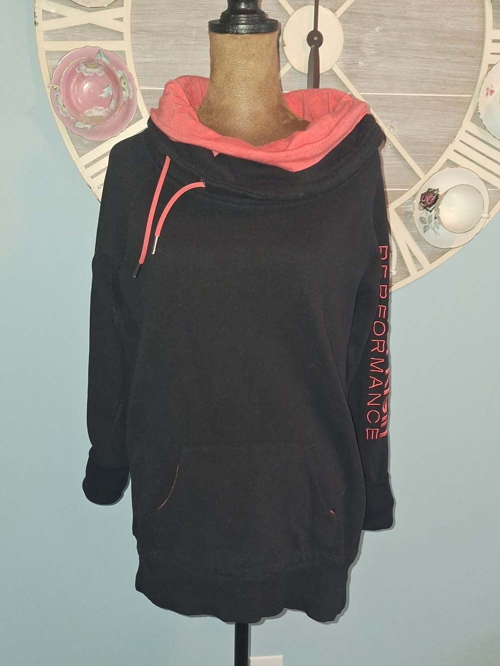 Calvin Klein Performance Black Tee with Pink Trim